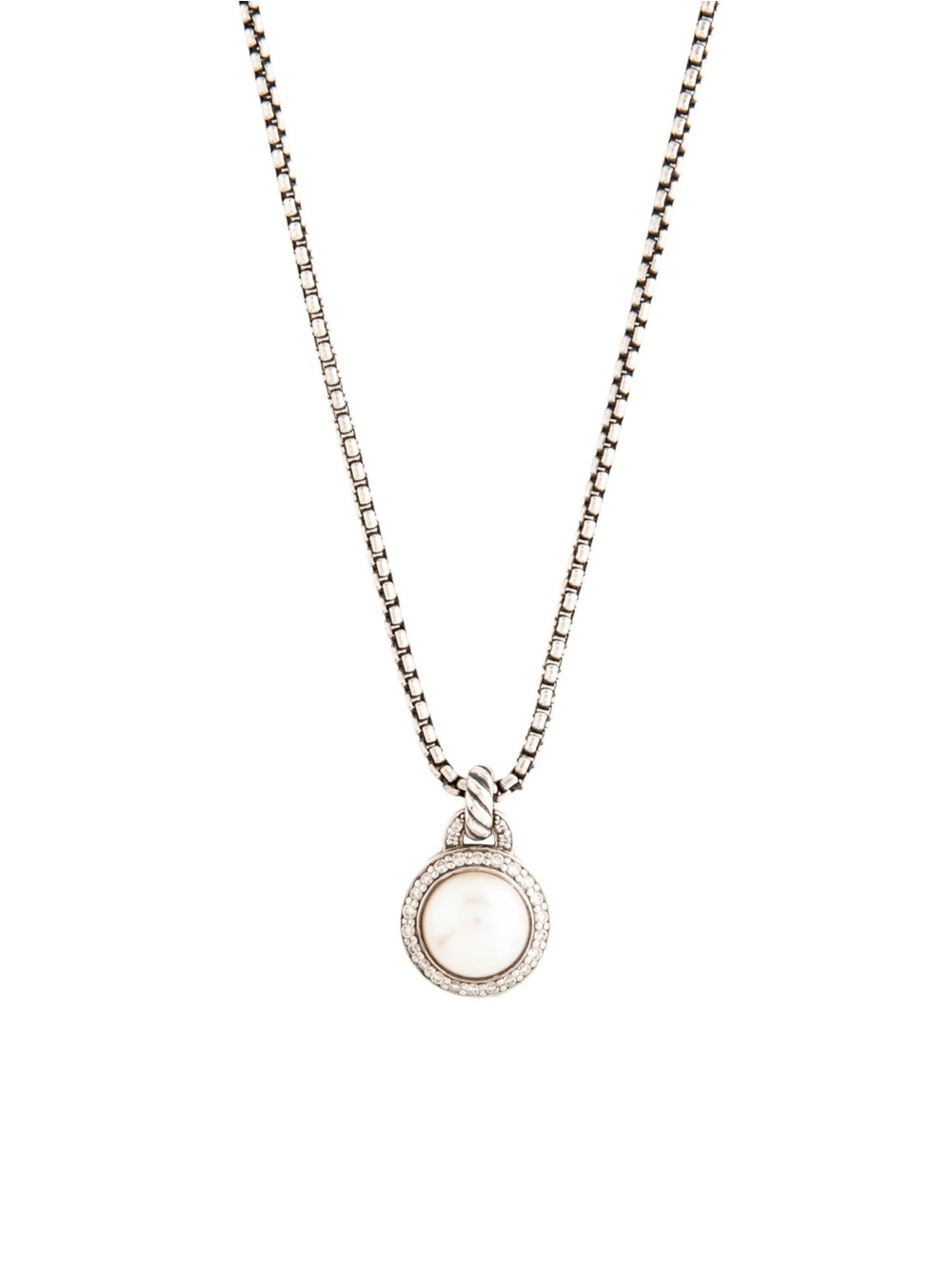 David Yurman Pearl & Diamond Cerise Pendant Necklace